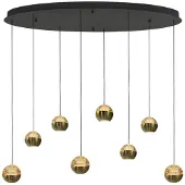 Steinhauer Ovale hanglamp Belluno 8-lichts led - messing