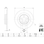 Bosch Remschijf 0 986 479 F31 achter, volledig, sterk gecarboniseerd, 1 Stuk
