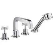 Axor Hansgrohe Axor Citterio afdekset 4-gats tegelrandcombinatie met kruisgreep Chroom