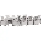 vidaXL Tuin Eettafel Set 11 st Wit en antracietkleurig PP