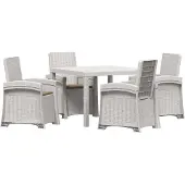vidaXL Tuin Eettafel Set 5 st Wit en Taupe PP