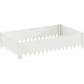 vidaXL Gazonrand 100 x 60 x 20 cm Staal Wit