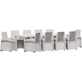 vidaXL Tuin Eettafel Set 11 st Wit en Taupe PP