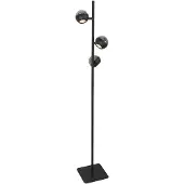 Steinhauer Belluno 4590ZW – Zwarte 3-lichts vloerlamp met smoke glas en dimmer