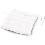 Douceur d'intérieur Stoelkussen Essential Wit 40 x 40 cm - Eetkamer & Tuinstoel zitkussen met linten - 100% Polyester - Geschikt voor buiten