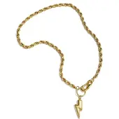 Yehwang Elegant Gold-Toned Stainless Steel Pendant Necklace