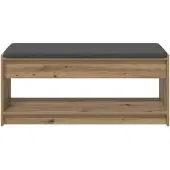 vidaXL Schoenbank met kussen Artisanaal eiken 103 x 38 x 45 cm