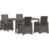 vidaXL Tuin Eettafel Set 5 st Lichtgrijs en Taupe PP