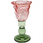 Clayre & Eef Waxinelichthouder Roze Glas
