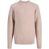 Jack & Jones JUNIOR gebreide trui met wol - beige Jongens Polyester Ronde hals - maat 176
