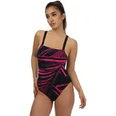 Speedo - AmberGlow Printed Shaping One Piece - Zwart/Roze