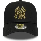 New Era Pet 'Gorra negra yankees metallic outline eframe neyyan' zwart