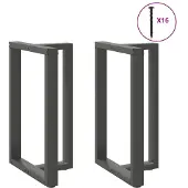 vidaXL Bartafelpoten 2 st T-vormig 60x35x(90-91) cm staal antraciet