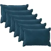 vidaXL Kussensloop 6 st HOUTEN Blauw 50 x 80 cm Fluweel