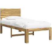 vidaXL Eenpersoonsbed met hoofdbord ROSTOCK Witgewassen 80 x 200 cm