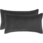 vidaXL Kussensloop 2 pcs HOUTEN Donkergrijs 40 x 80 cm Bouclé