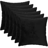 vidaXL Kussensloop 6 pcs HEERLEN Zwart 45 x 45 cm Flanel