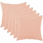 vidaXL Kussensloop 6 pcs HEERLEN Roze 50 x 50 cm Bouclé