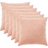 vidaXL Kussensloop 6 pcs HEERLEN Roze 60 x 60 cm Bouclé