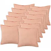vidaXL Kussensloop 12 pcs HOUTEN Roze 50 x 50 cm Bouclé