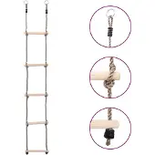 vidaXL 5-traps ladder, 210 cm, beuken, massief hout