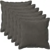 vidaXL Kussen met kussen HOUTEN 6 st Donkergrijs fluweel