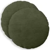 vidaXL Kussensloop 2 st HEERLEN Groen Ø 50 cm corduroy