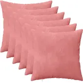 vidaXL Kussensloop 6 pcs HEERLEN Roze 40 x 40 cm Fluweel