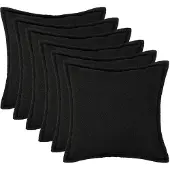 vidaXL Kussensloop 6 pcs HOUTEN Zwart 45 x 45 cm Bouclé