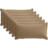 vidaXL Kussensloop 6 st HOUTEN Taupe 40 x 70 cm Polyester