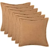 vidaXL Kussensloop 6 pcs HOUTEN Beige 40 x 40 cm Bouclé