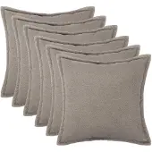 vidaXL Kussensloop 6 pcs HOUTEN Lichtgrijs 30 x 30 cm Bouclé