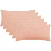 vidaXL Kussensloop 6 pcs HEERLEN Roze 40 x 70 cm Bouclé