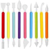 Jojomino 9-delige fondant modelleergereedschapset, pasta voor taartdecoratie, marshmallow-sculptuurset