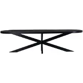Giga Meubel Eettafel Barn Ovaal Zwart Mangohout 300cm