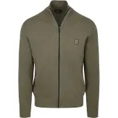 BOSS Gebreid vest 'Kano' olijfgroen