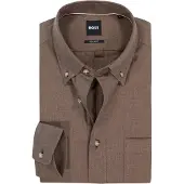 HUGO BOSS BOSS Liam regular fit overhemd - popeline - bruin
