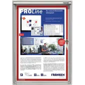 Franken Wandmontage Binnengebruik Magnetisch Afsluitbaar Prikbord FSA1 Aluminium Frame Scharnierdeur 1xA4 Wit 280 x 370 mm