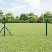 vidaXL Hekpaal 12 st Groen 110 cm Poedercoated staal