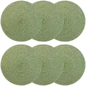 vidaXL Jute Placemat 6 st Olijfgroen 100% Tossa Jute