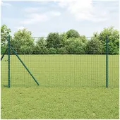 vidaXL Hekpaal 12 st Groen Poedercoated staal