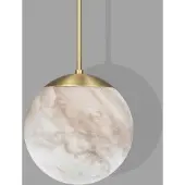 Schwung Globe Marble Single 300 Lacquered Burnished Brass