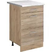 Vicco Keukenonderkast R-Line Sonoma/Goudkleurig Eiken 50 cm marmer werkblad, Model 70007