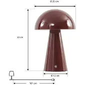 LINDBY Tafellamp Nevijo, dimbaar, rood, Woon-/ Eetkamer, metaal, Modern, Tafellamp