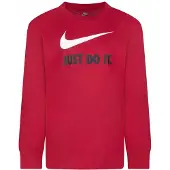 Nike Kinder-T-shirt met lange mouwen en 'Just Do It'-swoosh (Universiteitsrood)