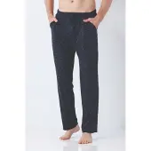 Hajo Premium heren lounge broek marine blauw - Blauw - Maat - 52