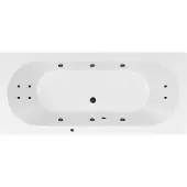 Lambini Designs Round bubbelbad 190x90cm elektronisch 6+4+2 hydrojets zwart