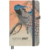 Studio Colori Agenda 2027 - Vogelprenten van de Japanse meester Koson - 12,5x17,5 cm - Met pennenlus, leeslinten, sluitelastiek, documentenvakje en 4 ansichtkaarten