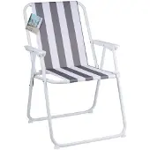 Sans marque Chair Foldable Anthracite - Opvouwbare Campingstoel - Handig Inklapbaar Ontwerp - Stevig en Comfortabel voor Buitengebruik - Ideaal voor Camping of Strand - 51x46x76 cm - Antraciet