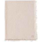 Jollein Deken Ledikant 120x120cm - Fringe Stripe Biscuit/Ivory - GOTS